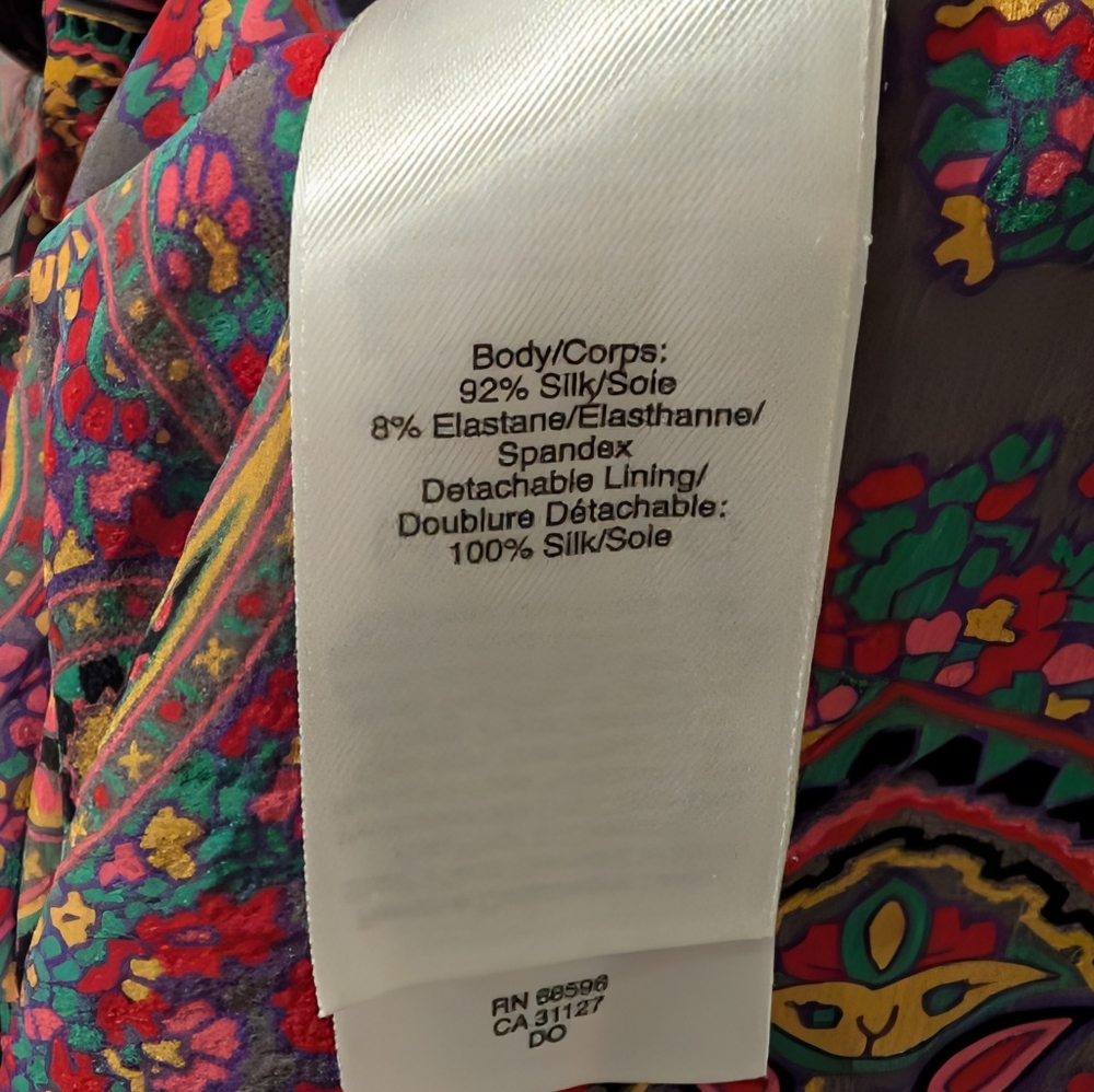 DKNY Silk Paisley Tiered Maxi Dress (Missing Inner Slip) - Picture 7 of 11
